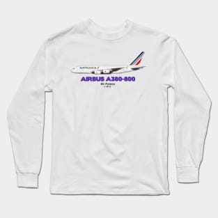 Airbus A380-800 - Air France Long Sleeve T-Shirt